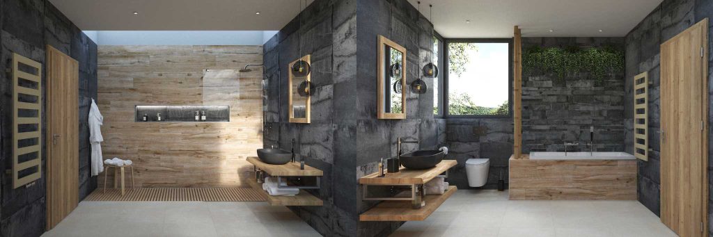 Odpočinek a relax v koupelně v přírodním stylu - přírodní materiály navodí tu pravou atmosféru.